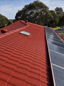 roof restoration and repair, fix roof leaks, restored roof, roof painted in three coats